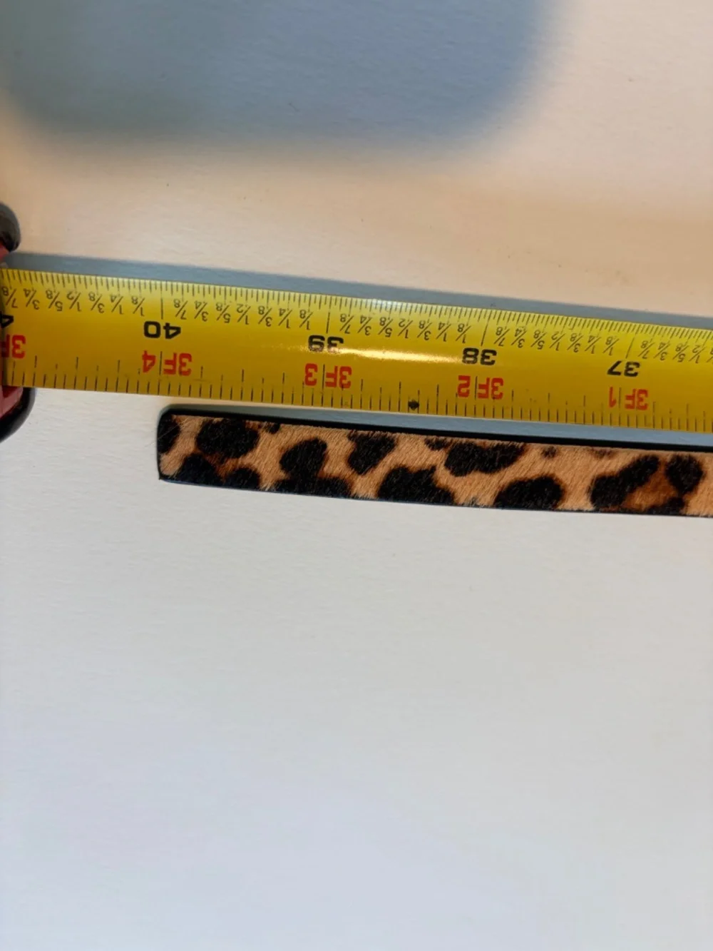 Ann Taylor Leopard Print Calf Hair Skinny Leather Belt Silver Buckle Size Small